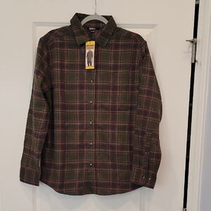 Eddie Bauer Men's Longsleeve Plaid Flannel Button Down Shirt In Medium NWT